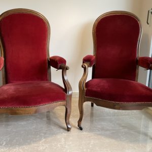 Lot de 2 fauteuils Voltaire à crémaillère